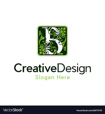Letter b ornament leaf creative luxury logo vector image
