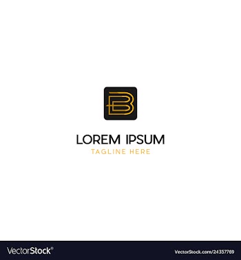 Letter b outline creative business logo design vector image