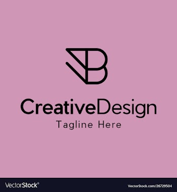 Letter b outline creative business logo vector image