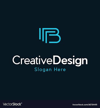 Letter b outline creative modern logo vector image