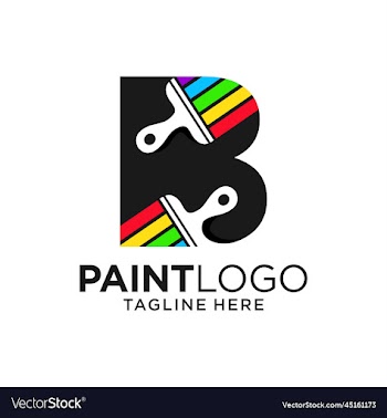 letter b paint logo design