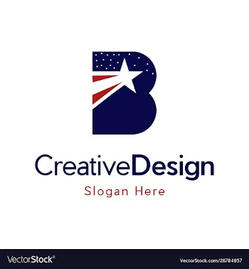 Letter b star american creative business logo vector image