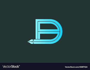 letter bd and pen logo design