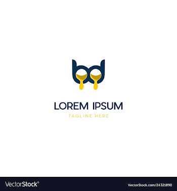 Letter bd with liquid honey logo vector image