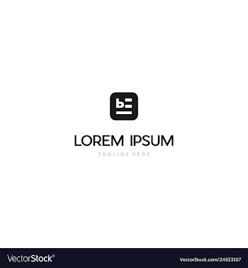 Letter be icon apps tech media logo design vector image