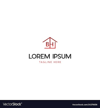 Letter bh home of housing business creative logo vector image