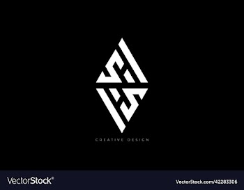 letter branding concept sh - hs triangle negative