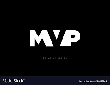 letter branding design mvp negative sapce logo