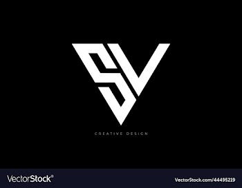 letter branding design sv triangle concept