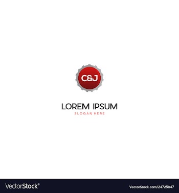 Letter c and j creative business logo design vector image