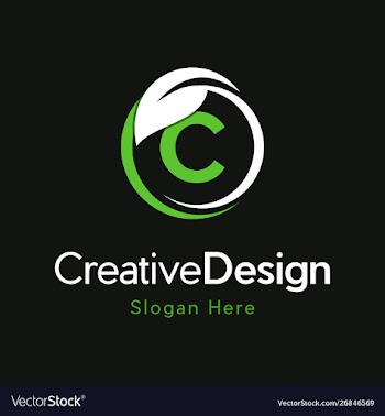 Letter c circle leaf creative business logo vector image