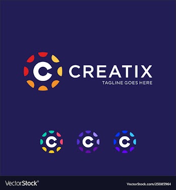 Letter c colorful logo design vector image