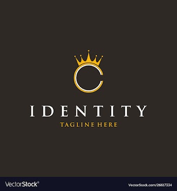 Letter c crown logo design vector image
