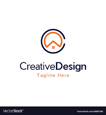 Letter c home realty creative business logo vector image
