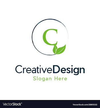 Letter c leaf naturally creative business logo vector image