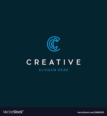 Letter c science creative technology logo vector image
