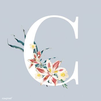 Letter C with blossoms | Free stock vector - 544976
