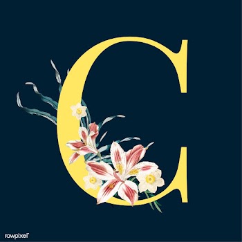 Letter C with blossoms | Free stock vector - 544989