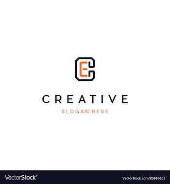 Letter ce creative business logo design vector image