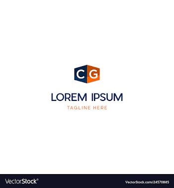 Letter cg cube creative business logo design vector image