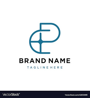 letter cp pc logo design