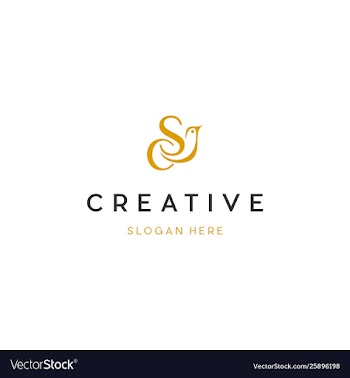 Letter cs with beauty bird creative business logo vector image