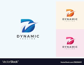 letter d 3d creative dynamic logo
