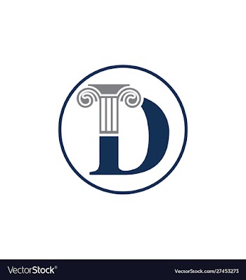 Letter d and law pillar logo design vector image