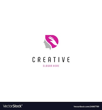 Letter d beauty face creative business logo vector image
