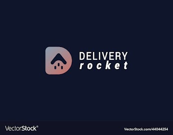 letter d blue colour 3d creative speedy rocket log