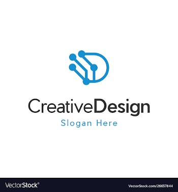 Letter d circuit modern creative logo vector image