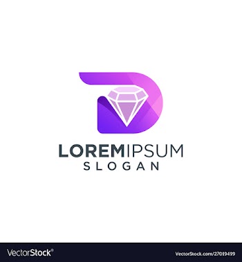 Letter d diamond logo design vector image