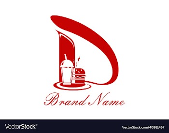 letter d food logo design template