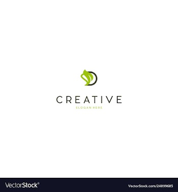 Letter d leaf naturally creative business logo vector image