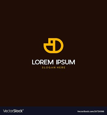 Letter d line creative business logo design vector image