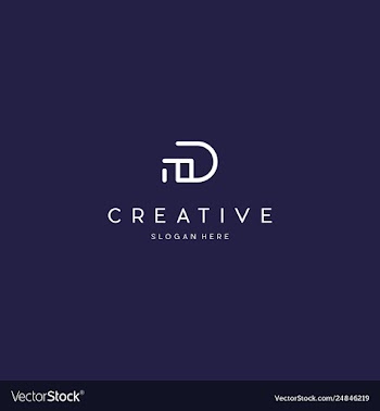 Letter d line creative business logo design vector image