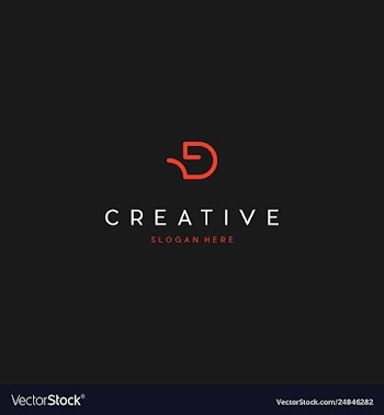 Letter d line creative business logo design vector image