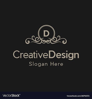 Letter d luxury ornate frame creative business log vector image