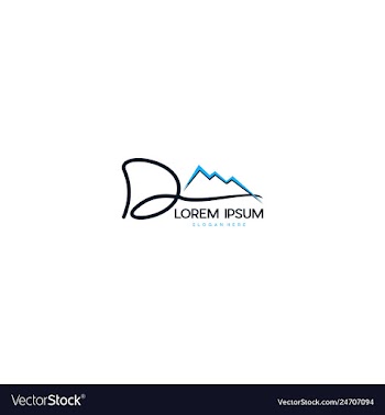 Letter d mountain creative business logo vector image