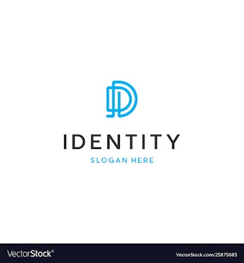 Letter d outline creative business logo vector image