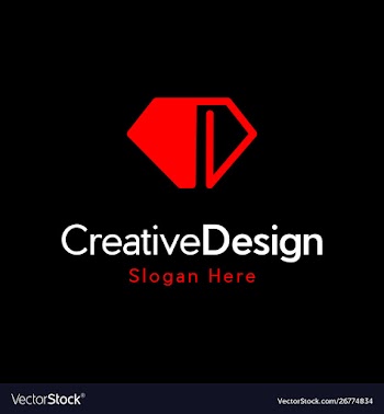 Letter d red diamond creative business logo vector image
