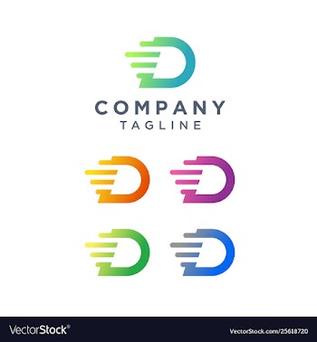 Letter d tech logo design vector image