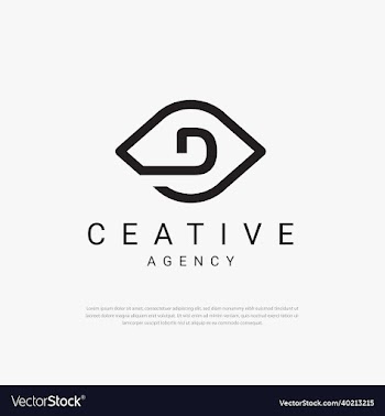 letter d template logo with geometric eye line