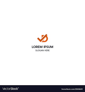 Letter d tick business logo design vector image