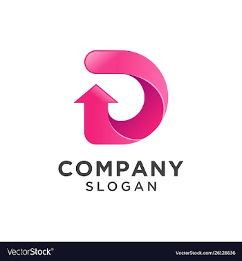 Letter d with arrow icon logo design vector image
