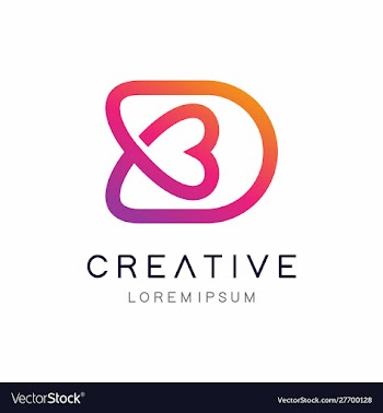 Letter d with love logo icon vector image