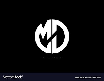 letter design md circle logo brand