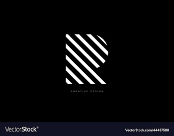 letter design r minimal stripe brand logo