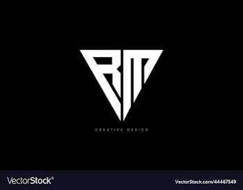 letter design rm triangle elegant logo