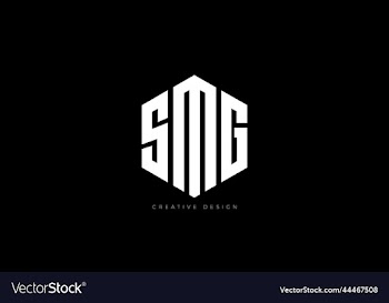 letter design smg hexagon shape logo